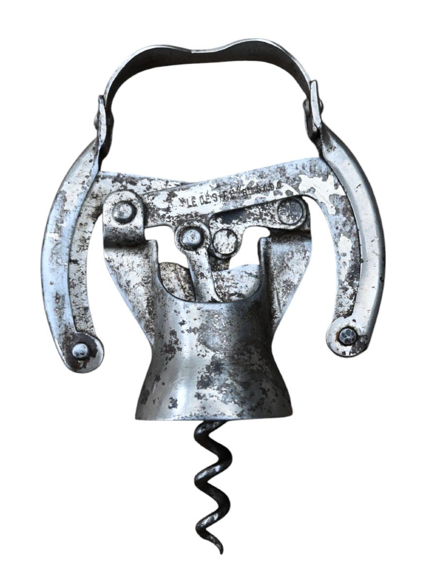 A Rare French Double Lever Corkscrew Marked “le Désire” Bte Sdgd