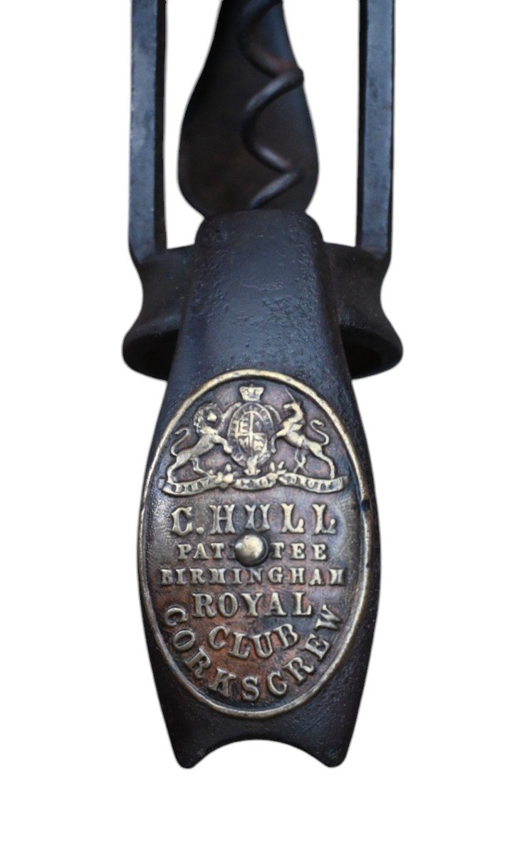 A Royal Club De Chas Hulls Patented Single Lever Corkscrew With A Marked Brass Badge-photo-4