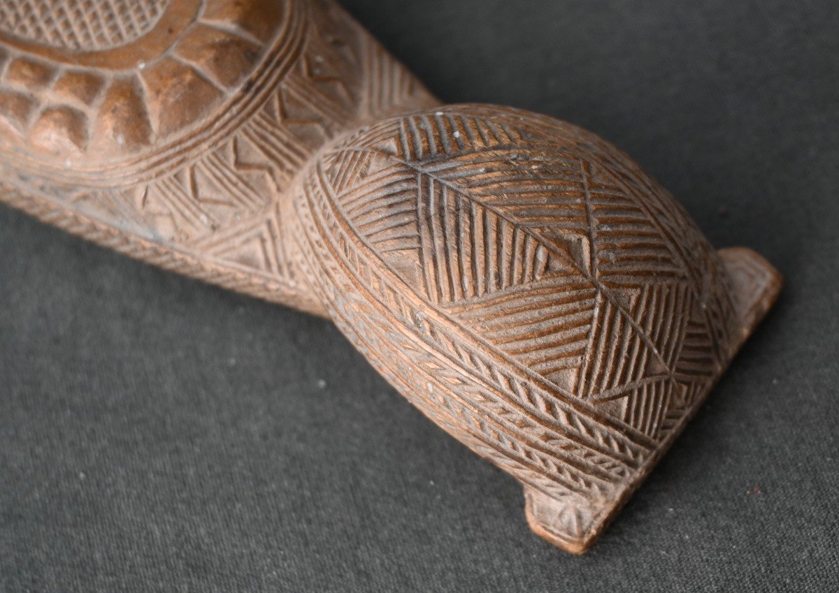 Baule (baoulé) Pendant In The Shape Of A Knife In Its Sheath-photo-3