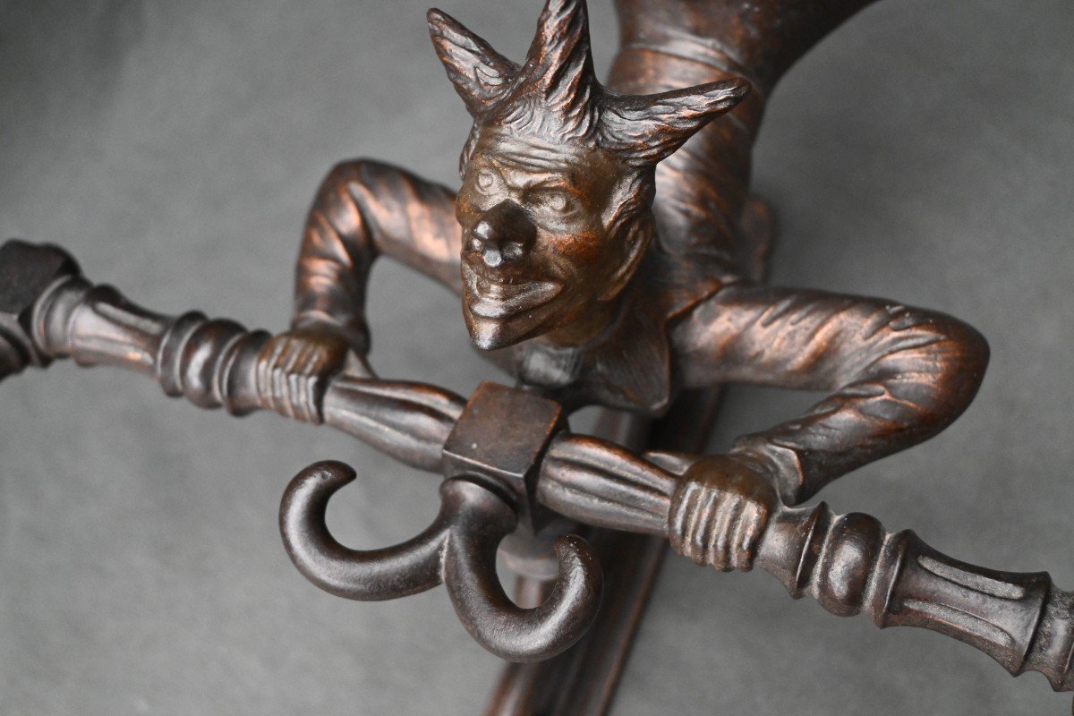 Rare Figurative Coat Rack In Cast Iron-photo-3