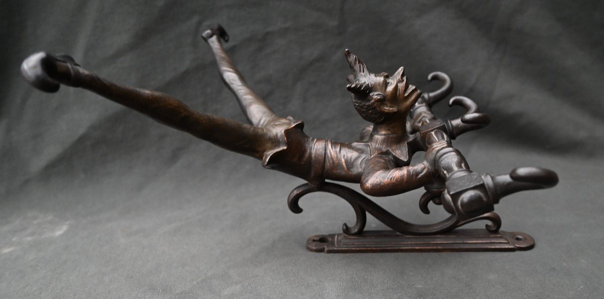 Rare Figurative Coat Rack In Cast Iron-photo-4