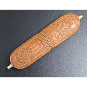 Nineteenth Century Carved Boxwood Needle Case