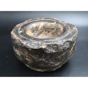 17th Century Cut Marble Mortar