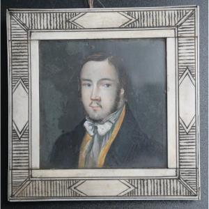 Miniature - Portrait Peint XIX Siécle