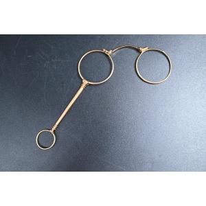 Lorgnon Binocle Glasses, Lorgnette In Solid Gold, XIXth Century