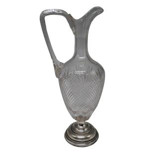 Caraffe, Vonêche Cristallerie With Silver Base