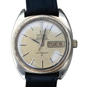 Montre Bracelet Omega Constellation Day-date,18k Gold-cap Linen Dial  Vintage