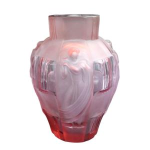 Rene Lalique Vase Art Déco   4 Danseuses 