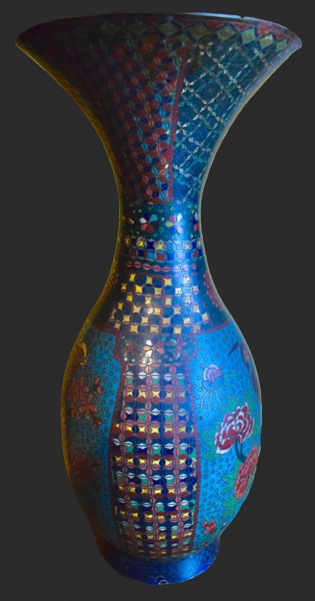 Proantic Paire De Vases Japonais Cloisonné