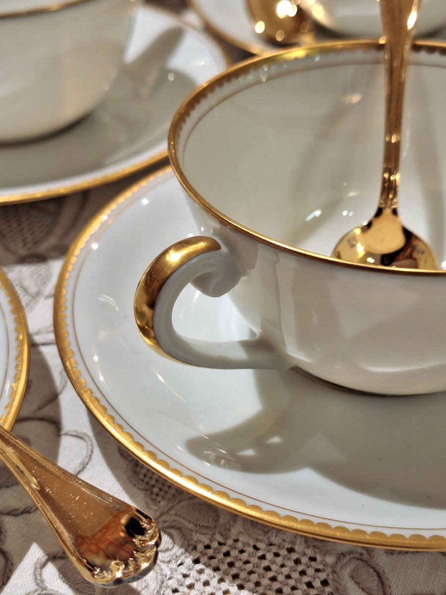 Art Deco Tea Set In Limoges Porcelain By Vignaud -photo-3