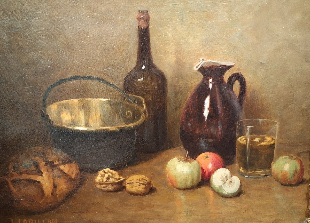 Nature Morte Aux Pommes Et Noix De Jules-paulin Lorillon-photo-2