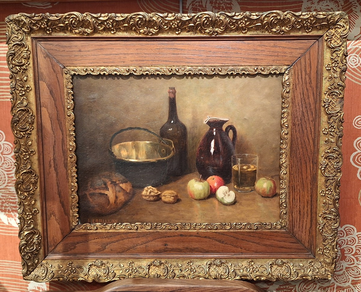 Still Life With Apples And Walnuts By Jules-paulin Lorillon