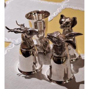 Silver Metal Hunting Goblets Attributed To Gucci