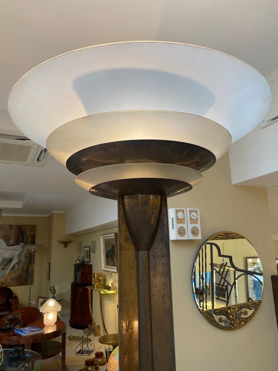 Perzel Floor Lamp- Bronze- Art Deco- France-photo-2