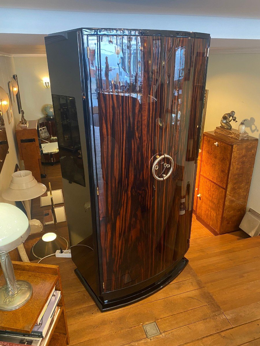 Art Deco Office Cabinet In Macassar Ebony-photo-2