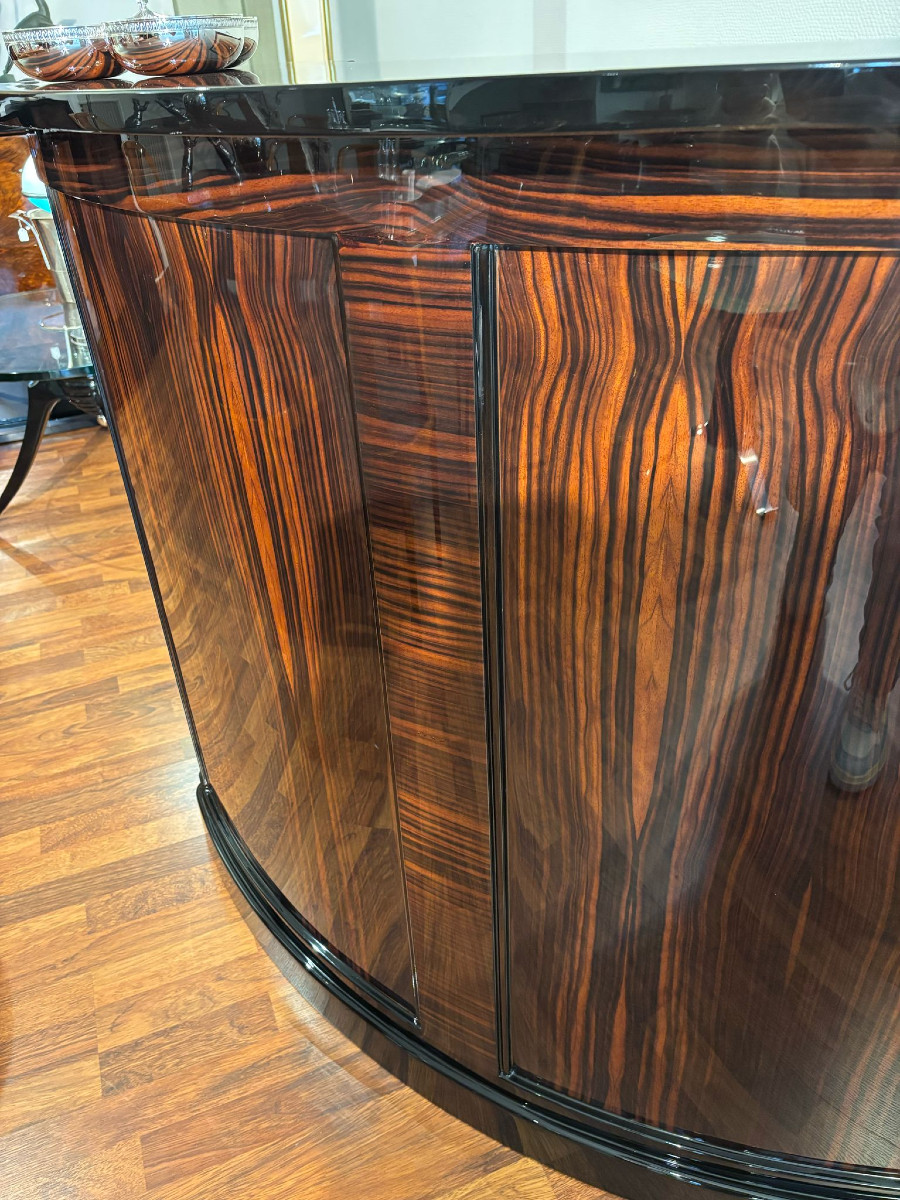 Rounded Art Deco Bar Furniture, Macassar Ebony-photo-2