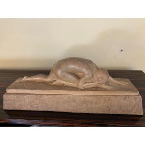 Art Deco Terracotta Sculpture Signed Le Faguays