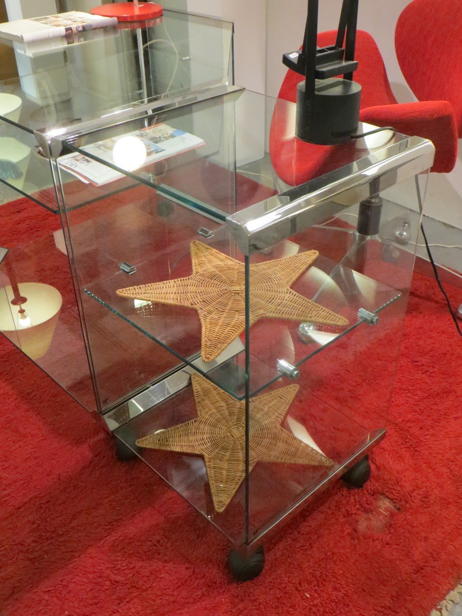 Glass Desk, Corner And Its Side Unit-photo-3