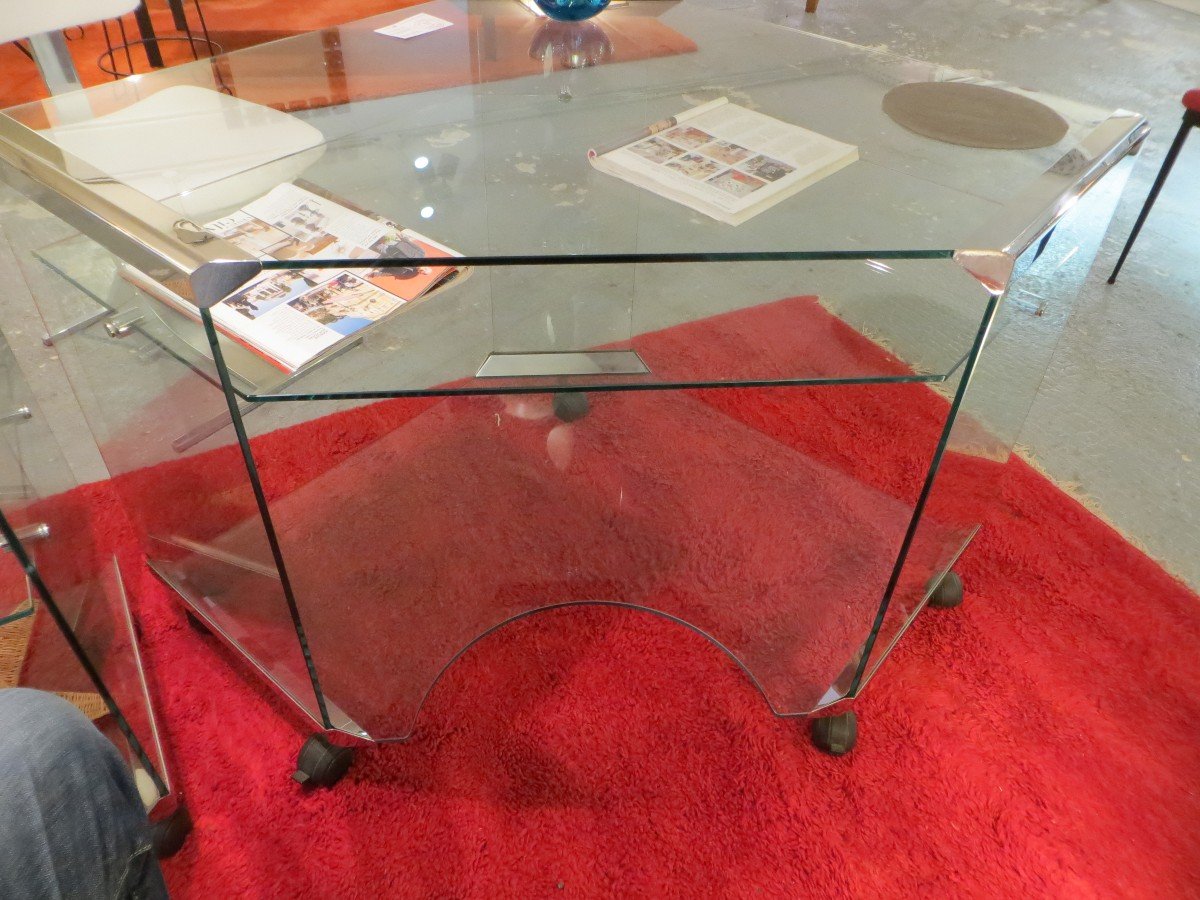 Glass Desk, Corner And Its Side Unit-photo-6