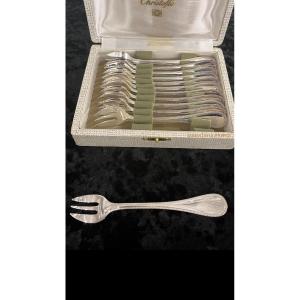 12 Christofle Perle Oyster Forks