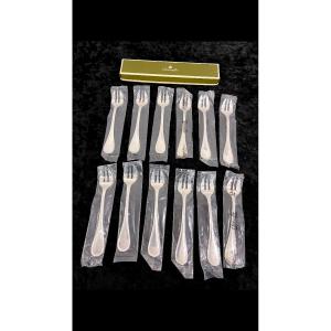 Christofle 12 Oyster Forks Albi