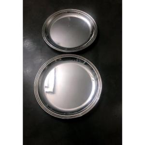 Puiforcat 2 Round Dish In Silver Metal