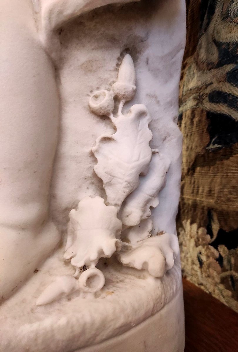 Importante Sculpture En Marbre Blanc - XVIIIème-photo-4