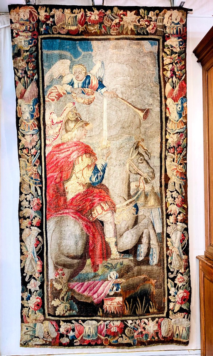 Tapestry Royal Manufacture Of Aubusson Alexandre Le Grand - Early 18th Century.