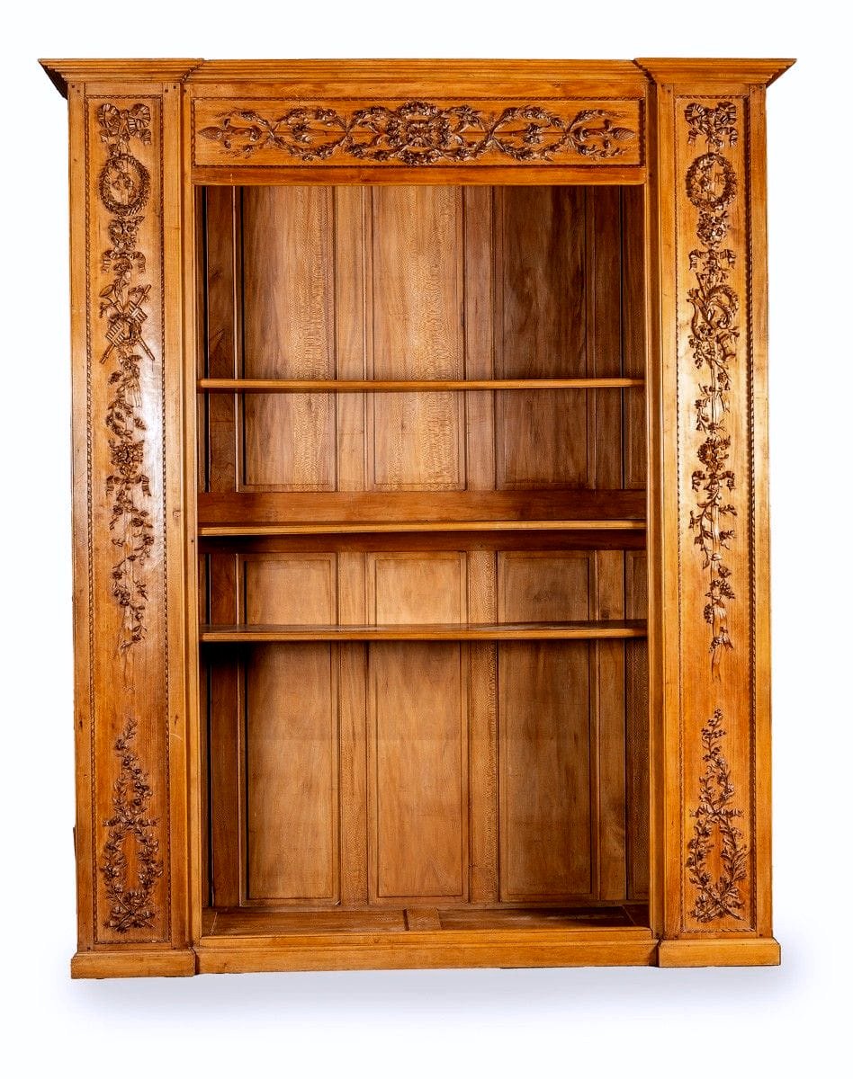 Important Oak Wood Paneled Library - Neoclassical Work