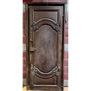 Set Of Two Carved And Paneled Oak Doors - 18th Century