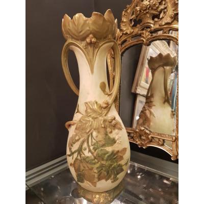 Large Royal Dux Art Nouveau Bohemian Vase.