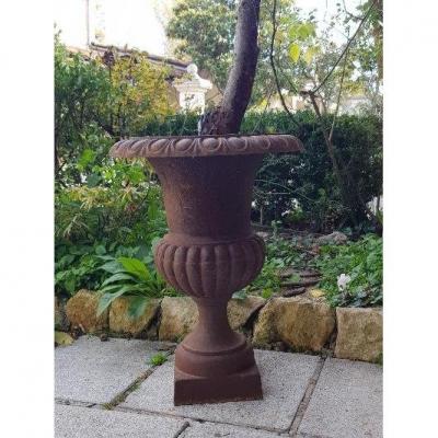 Large 19th Century Medici Cast Iron Vase