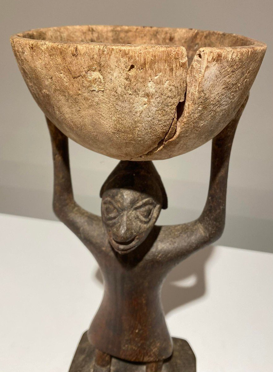 Impressionnante Ancienne Porteuse De Coupe Yoruba - Nigeria - Bénin  -Avant 1920 / 19ème Siècle-photo-4