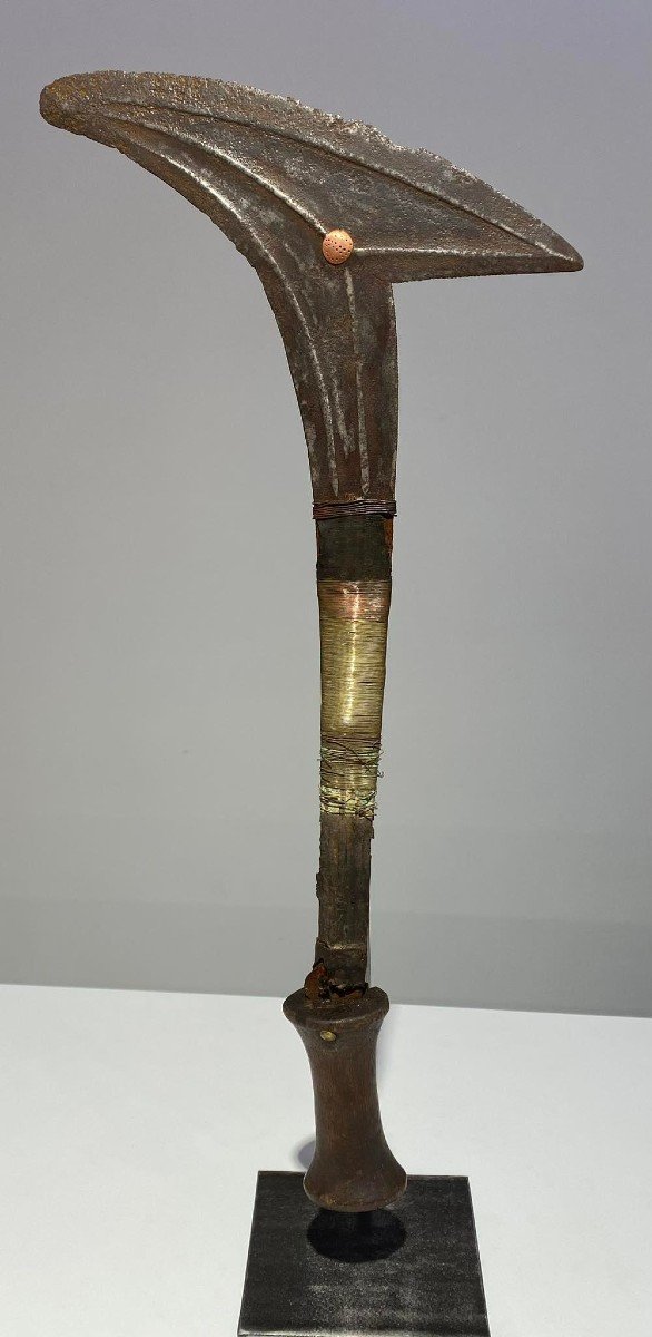 Ancien Et Exceptionel Couteau De Jet De La Tribu Gbaya / Bumali /  Njem Ca1880 Afrique Congo-photo-5