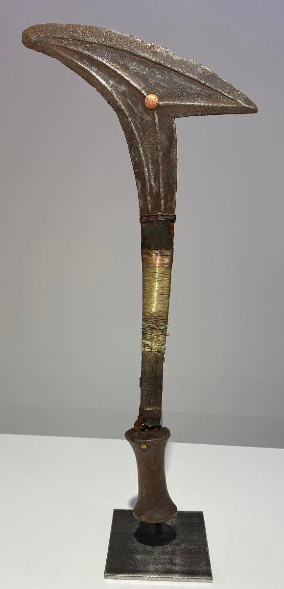 Ancien Et Exceptionel Couteau De Jet De La Tribu Gbaya / Bumali /  Njem Ca1880 Afrique Congo