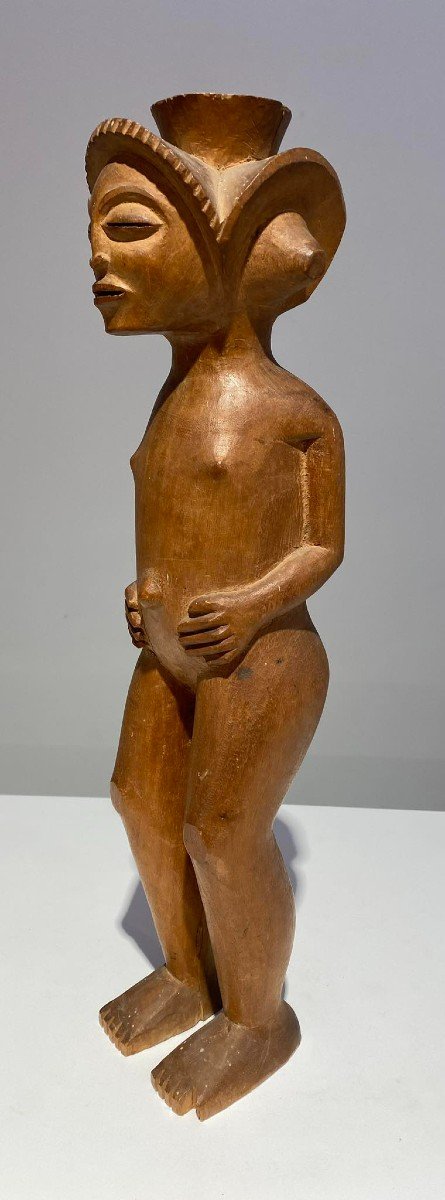 Old Rare Statue Of The Tshokwe / Chokwe Tribe - Dr Congo African Art Angola - Early 20th C.-photo-5