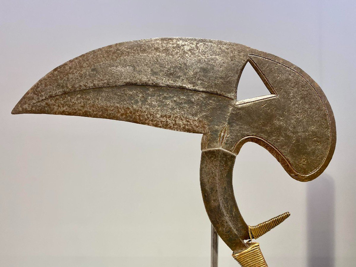 Exceptional Ceremonial Knife Kota Gabon Pas Congo People Type Onzil Musele Osele De Jet-photo-4