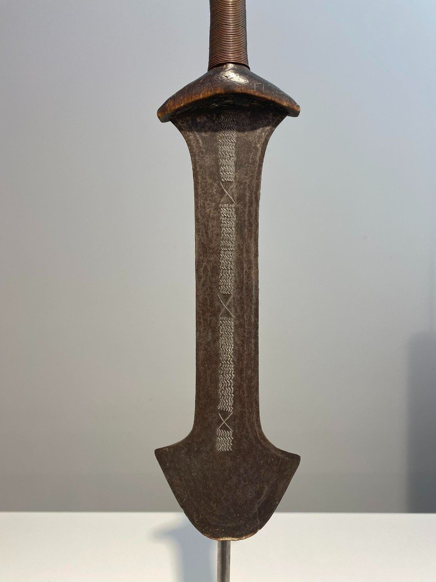 Exceptional Short Sword From The Tetela Tribe Dr Congo Africa Ca 1880-1900 Kasai African Art-photo-3