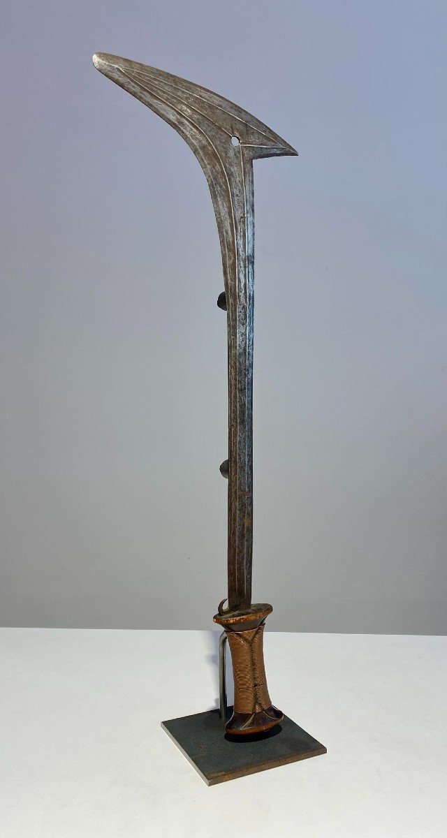 Old Exceptional Throwing Knife From The Gbaya Njem Tribe Ca1880 Central Africa Congo 65 Cm-photo-1