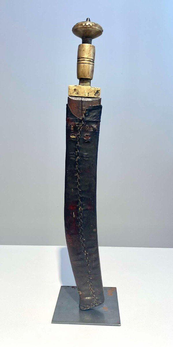 Antique Rare Knife From The Baule Baoule Dan Tribe Ivory Coast African Tribal Art 19th Century-photo-2