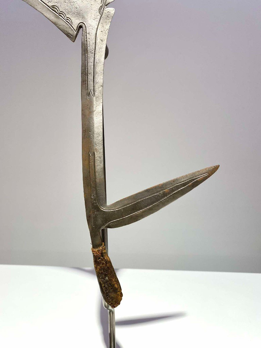 Rare And Exceptional Throwing Knife Of The Banda Yakpa People Mbugbu Central Africa Congo Kipinga-photo-4