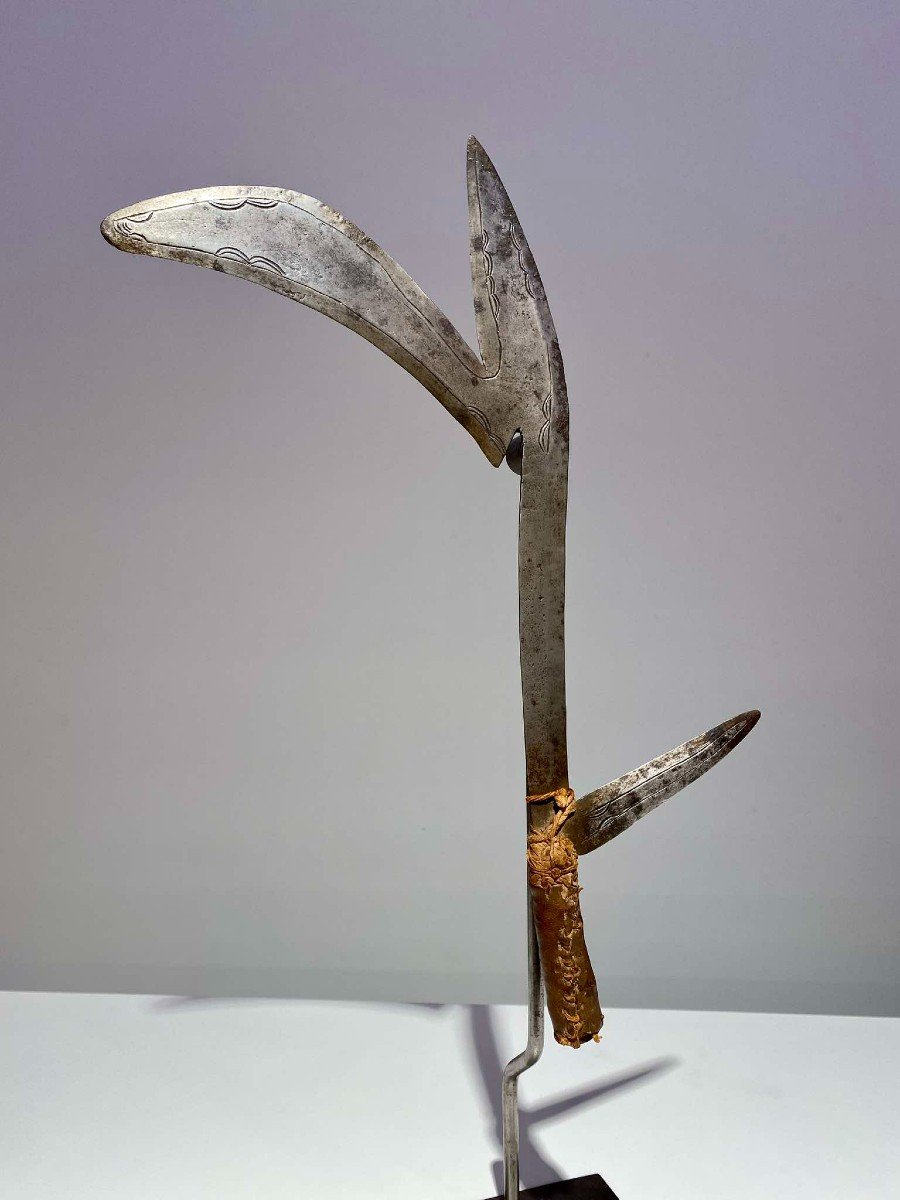 Rare And Throwing Knife Of The Banda Yakpa People Mbugbu Central Africa Congo Kipinga-photo-5