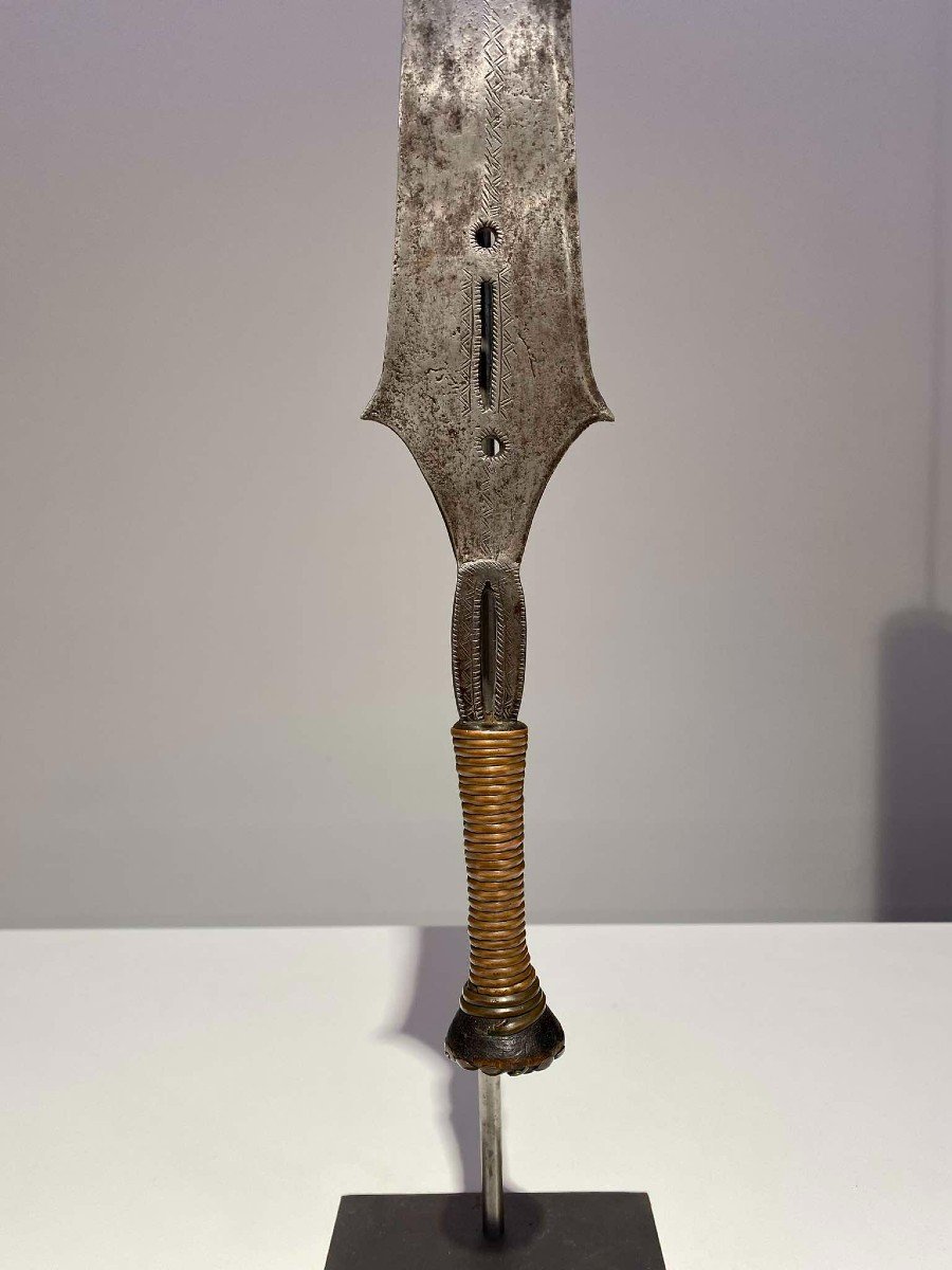 Exceptional Curved Sword Knife From The Yakoma/ngbandi Tribe Dr Congo Ubangi - Africa - Ca 1880-photo-2