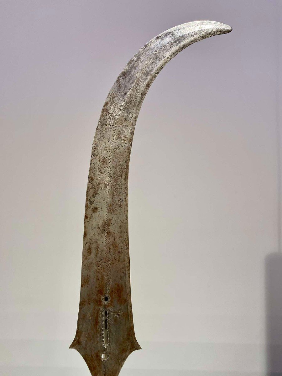 Exceptional Curved Sword Knife From The Yakoma/ngbandi Tribe Dr Congo Ubangi - Africa - Ca 1880-photo-3