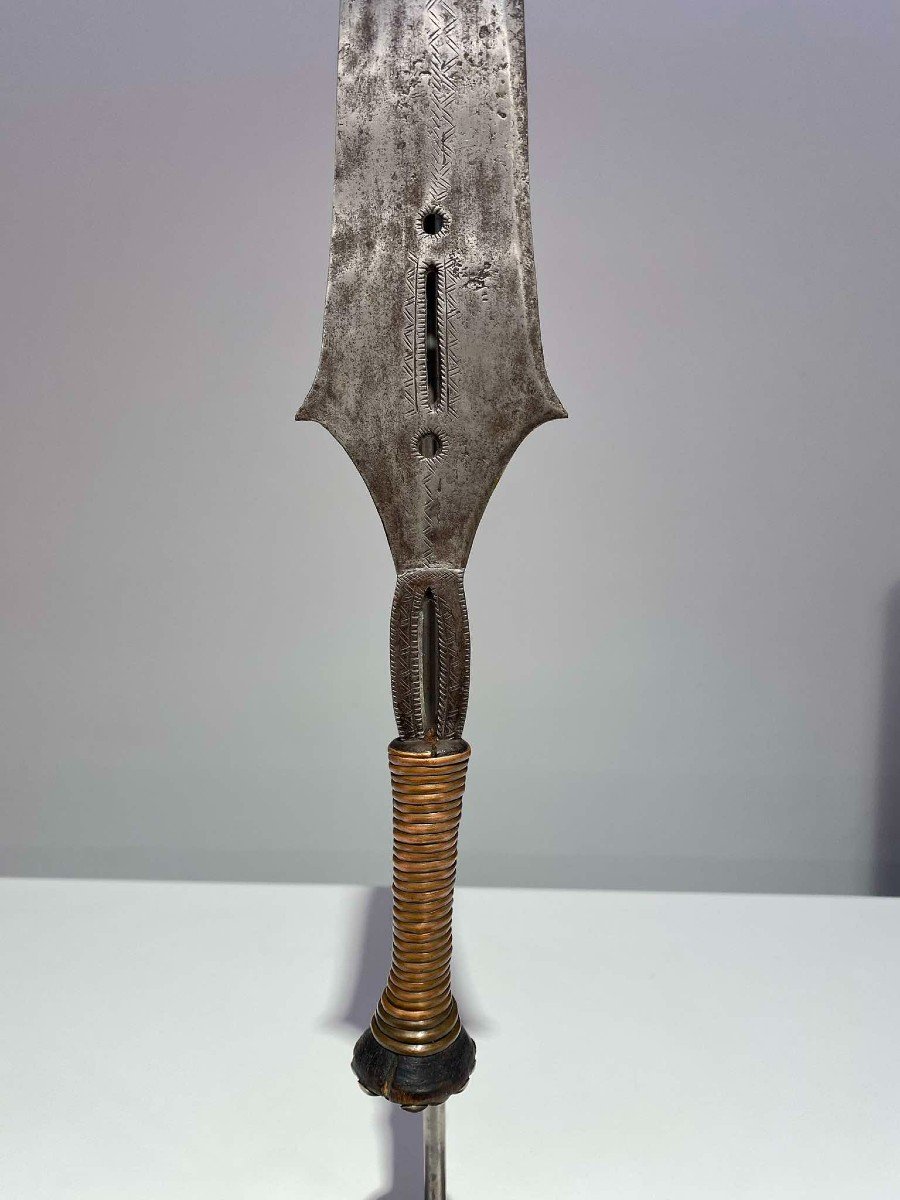 Exceptional Curved Sword Knife From The Yakoma/ngbandi Tribe Dr Congo Ubangi - Africa - Ca 1880-photo-4