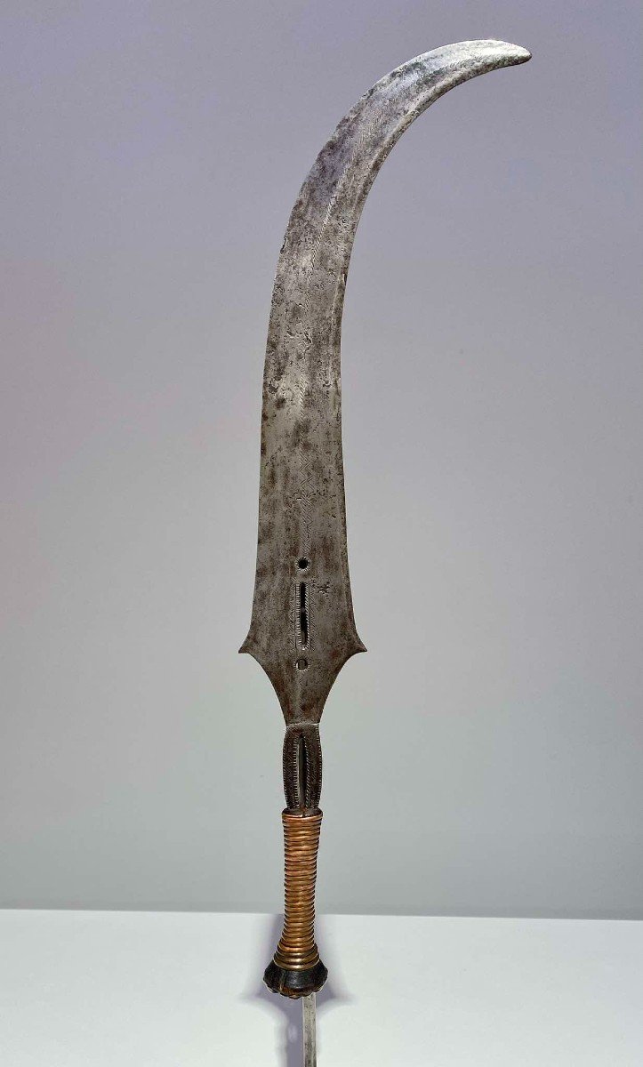 Exceptional Curved Sword Knife From The Yakoma/ngbandi Tribe Dr Congo Ubangi - Africa - Ca 1880-photo-5