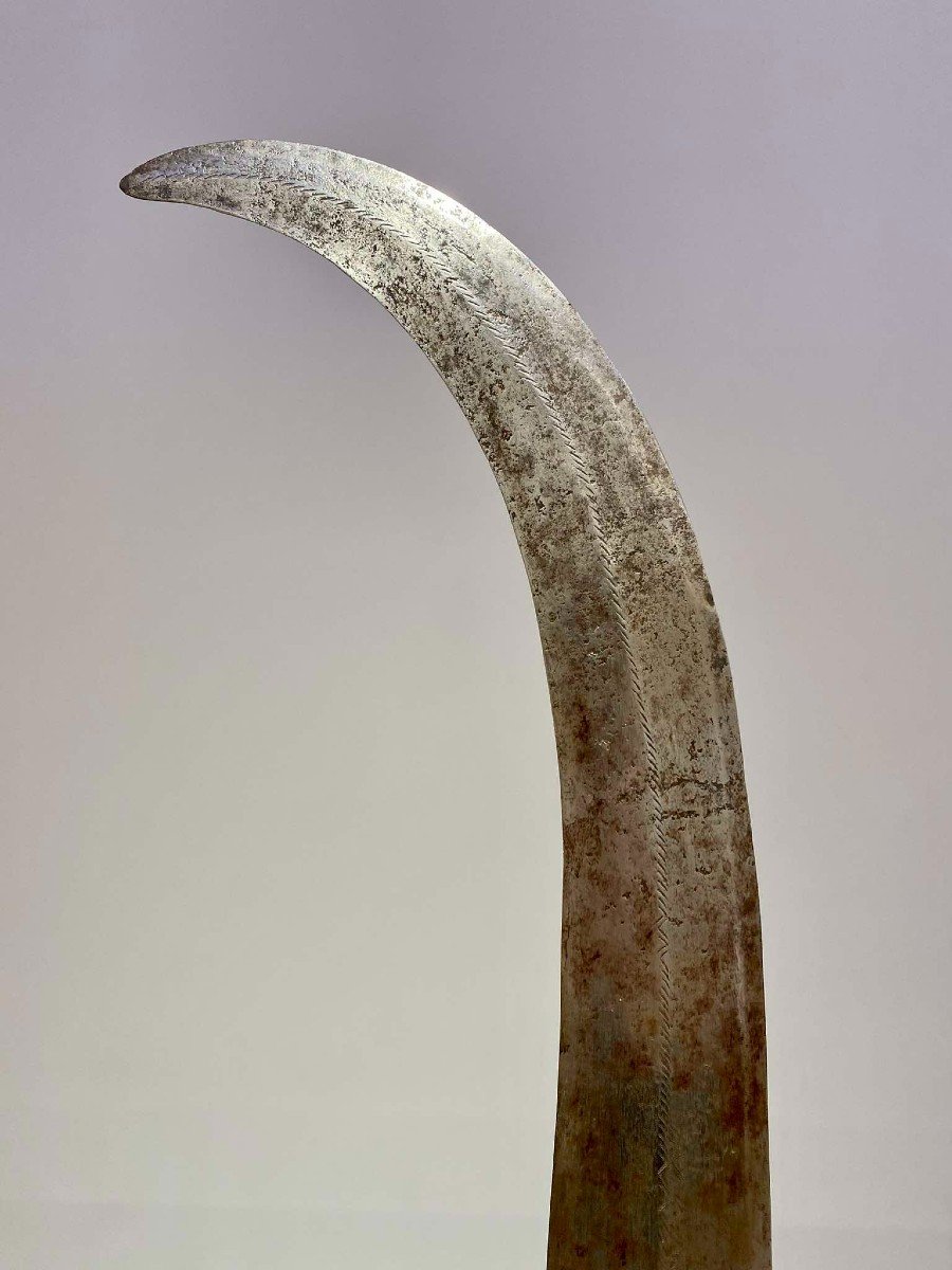 Exceptional Curved Sword Knife From The Yakoma/ngbandi Tribe Dr Congo Ubangi - Africa - Ca 1880-photo-6