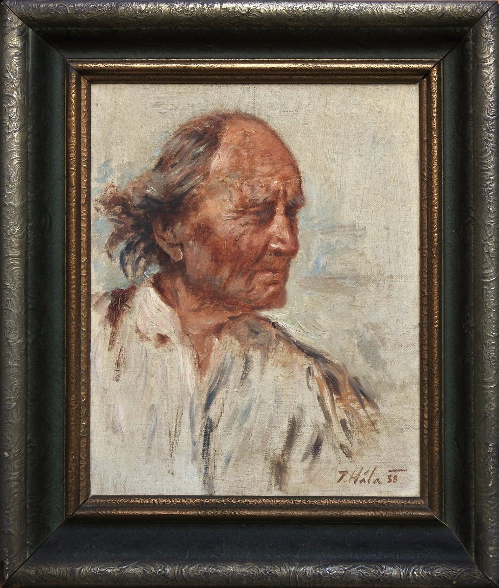 Czech Painter Jan Hála, Baptized Jan Antonín 1890 -1959 "portrait Of A Man"