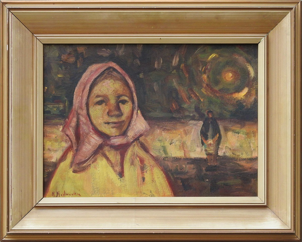 Slovak Painter Mária Medvecká 1914 Tvrdošín – 1987 Bratislava “women In The Landscape”