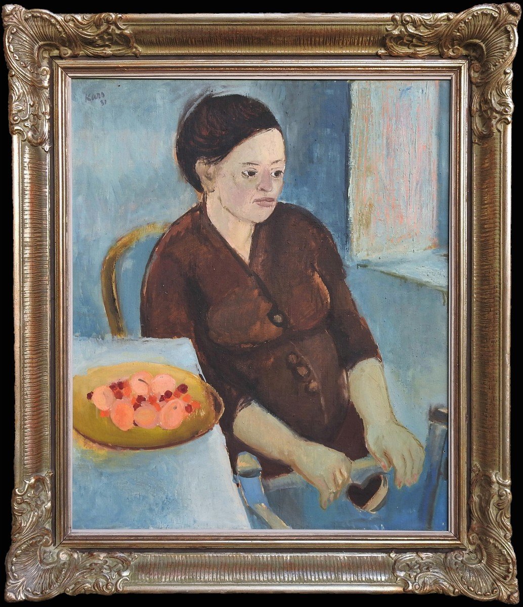 Franco-czech Painter Georges Kars 1880 Kralupy Nad Vltavou – 1945 Geneva "woman At Table"